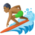 🏄🏾‍♂️ man surfing: medium-dark skin tone display on Facebook